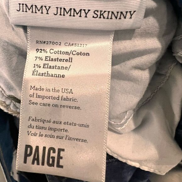 Paige jeans jimmy jimmy skinny low rise dark wash denim size 26 - Picture 11 of 15